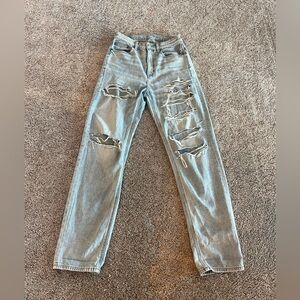 Women's Light Blue Distressed Jeans